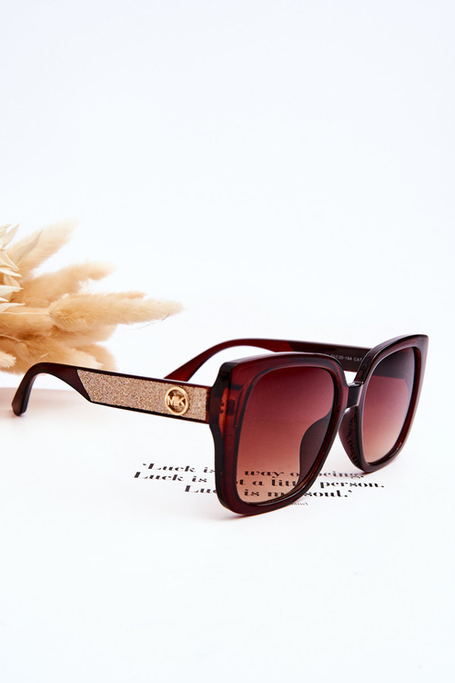Women's Glitter Sunglasses M2354 Brown