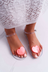 Women's Flat Rubber Heart Sandals Coral Imanda