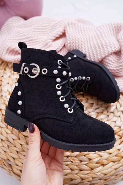 Teenage Boots Pearls Black Nargos