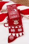 Men's Christmas Patterned Socks With Reindeer Red