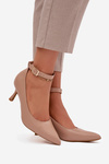 Heels Pumps with Strap Dark Beige Perrine