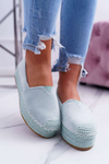 Women's Suede Platform Espadrilles Mint Varles
