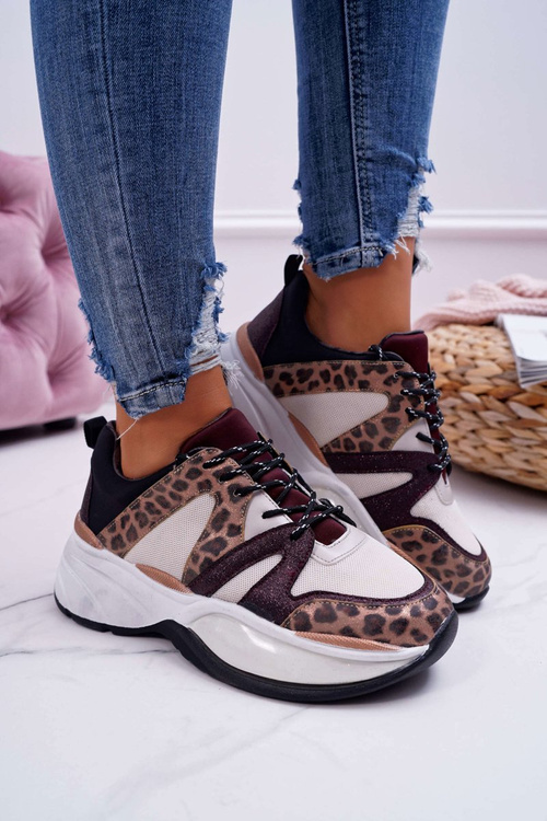 Women's Sports Shoes Maroon Snake Leather Larey