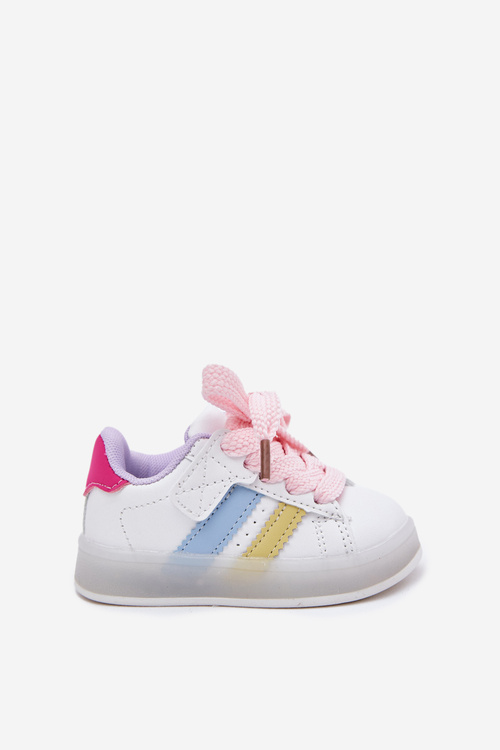Sports Shoes Kids Sneakers With Light Up Sole White-Pink Arielle