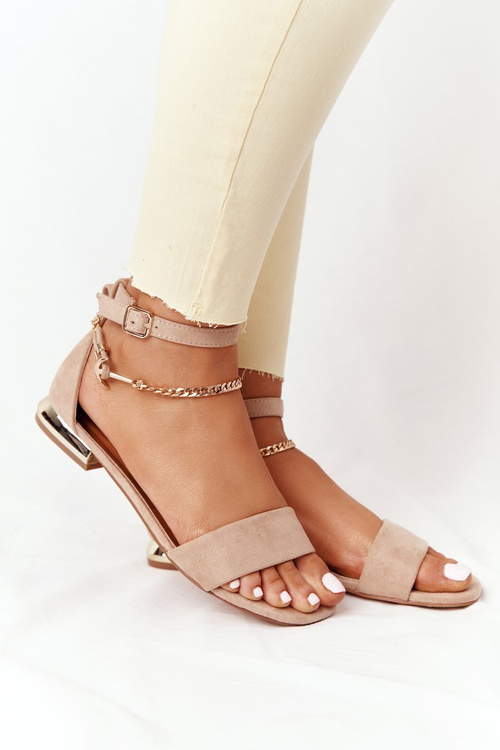 Sandals On Golden Heel Vinceza 21-17119 Beige