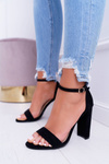 Women's Stiletto Sandals Suede Black Anastasie