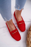 Women's Mokassins Red Suede Sonnero