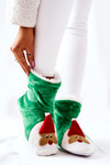 Christmas Warming Slippers Santa Claus Green