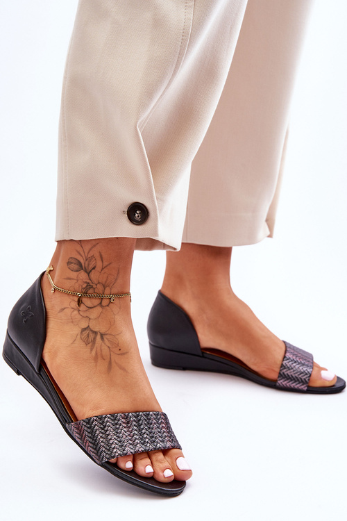 Leather Sandals Maciejka 1971-65 Black