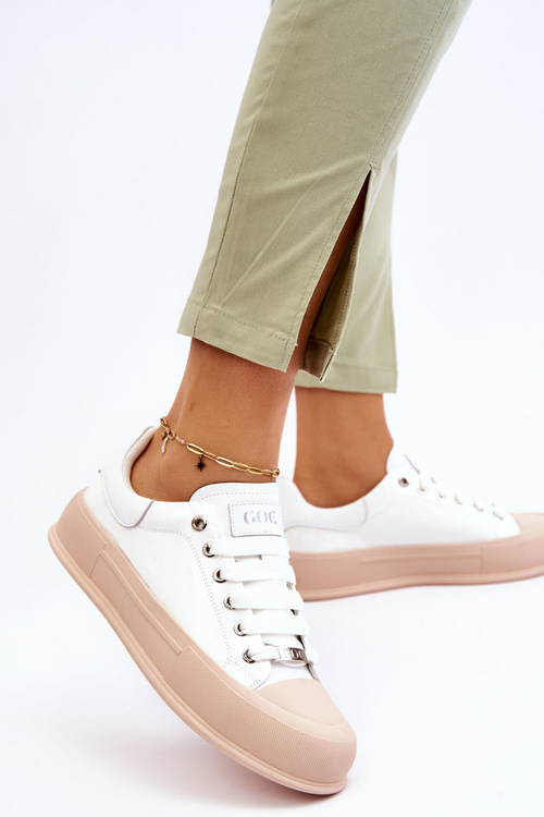 Women's Lacquered Platform Sneakers GOE LL2N4020 White