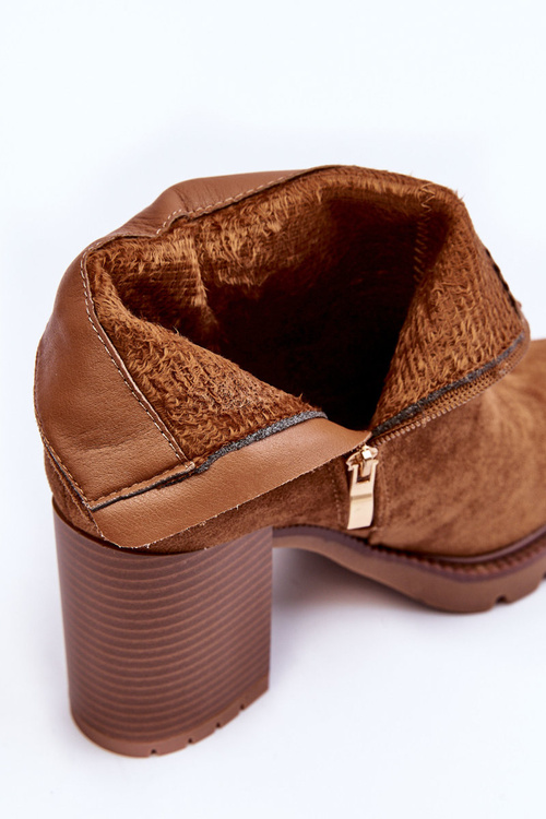 Suede Heeled Boots Brown Makeline