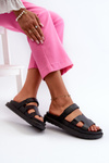 Eco Leather Women's Velcro Sandals Black Silaka