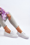 White Women's Leather Cut-out Shoes Darnissa