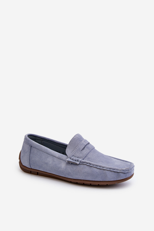 Men's Suede Moccasins Dark Blue Wesley