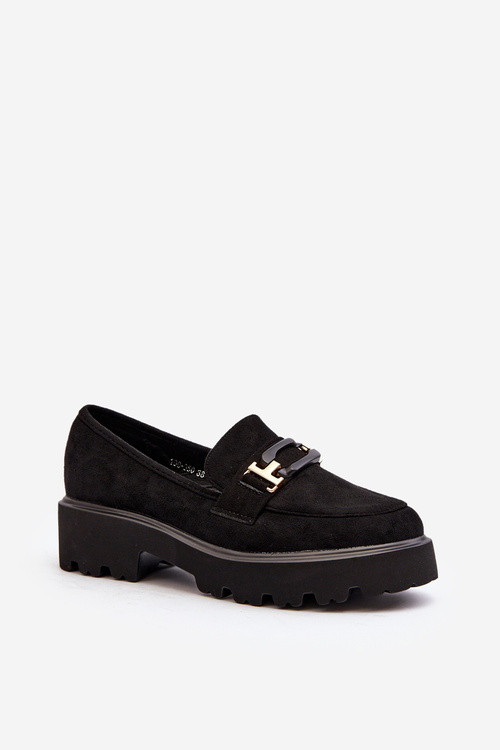 Women's Loafers with Ornament Black Omavia