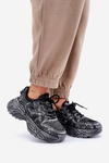 Damskie Sneakersy Z Przetarciami Na Platformie Czarne Seladwen