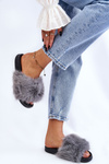 Women's Fur Slides Grey Kennet