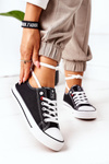 Women's Classic Sneakers Black With White Sole Ecoma