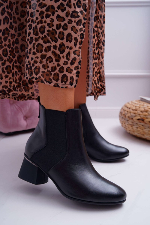Women's Leather Boots Laura Messi Black 2034