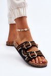 Women's Sandals with Cork Sole Black Fannea