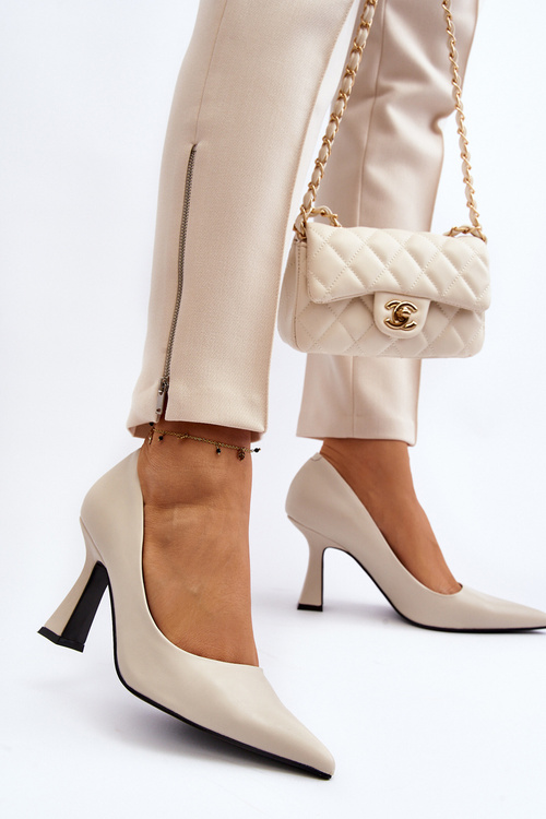 Szpilki Klasyczne Szpic Delimena Jasnobeżowe 6140