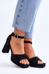 Suede Classic Platform Sandals Black Classy