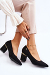Classic Suede High Heel Pumps With Embellishments Black Derren 