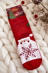 Women's Christmas Socks Santa Claus With Snowflake Cosas Red