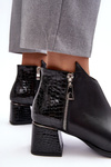 Women's Leather Boots On Low Heel Zazoo 4111 Black