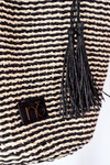 Braided Handbag NOBO XK0380 Black-Beige