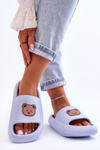 Light Women's Foam Slippers With Teddy Bear Blue Lia