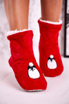 Christmas Insulated Slippers With Penguin Holly