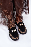 Suede Ladies Moccasins Panther Black Vinceza 66791