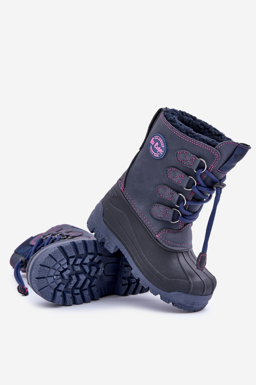 High Warm Children's Snow Boots With Drawstring Navy Lee Cooper LCJ-24-44-2843K