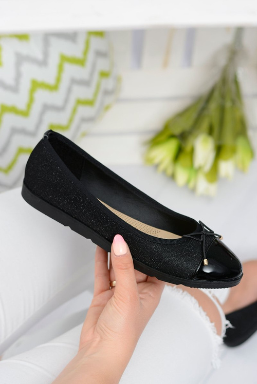 Black Brocade Slip On Laya Ballerinas