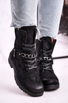 Women's Boots With Chain Suede Black Augusta