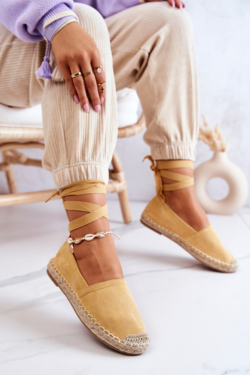 Tied Suede Espadrilles Yellow Ismanne