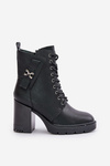 Insulated Heeled Boots With Gold Detail Black Ivarisse