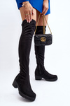 Women's Over-the-Knee Boots with Low Heel Black Berrinda