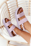 Suede Sandals On A Platform Purple Olimpia