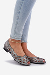 Perforated Ballerinas With Open Toes Silver Calgis