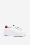 Eco Leather Sneakers With Pins White-Red Enalirae