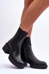Women's Ankle Boots on Chunky Heel Black Ironna
