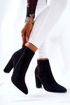 Suede Stiletto Booties Black Rinasa 