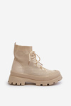 Women's Workers Boots With Socks Beige Abigail