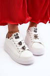 Women's platform sneakers with white embellishments Herbisa