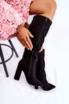 Suede Boots With Fringes Black Avilla 