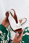 Flat Sandals With Decoration Eco Leather White Tillireta