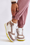High Women's Sport Shoes Sneakers White and Beige Rumor