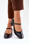 Lacquered Pumps With Strap And Buckle Black Savilae
